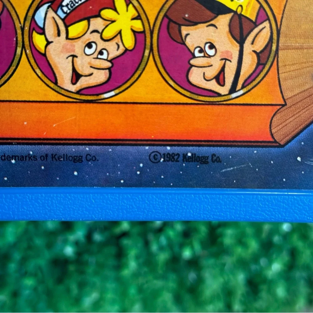 Vintage 1982 Kelloggs Rice Krispies Blue Pencil Case Box Snap Crackle Pop